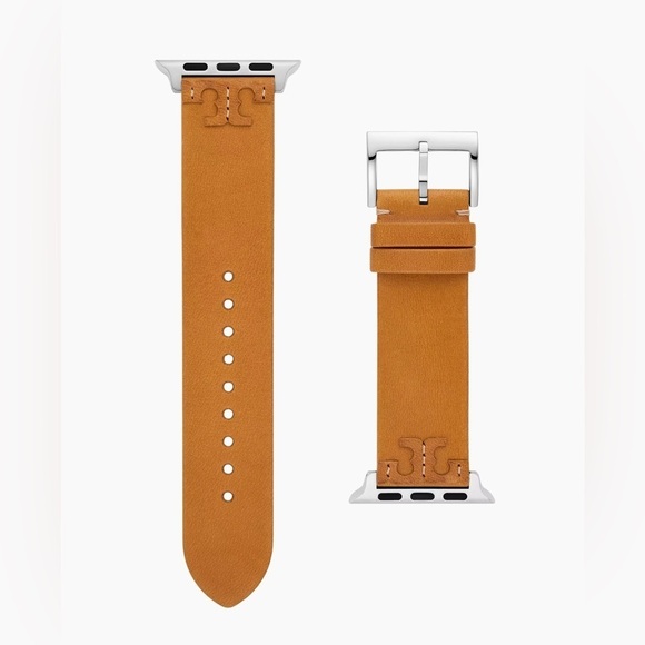 NWT! New! Tory Burch Apple Watch Band 38-45mm -Mcgraw Leather -Tan - Picture 10 of 11